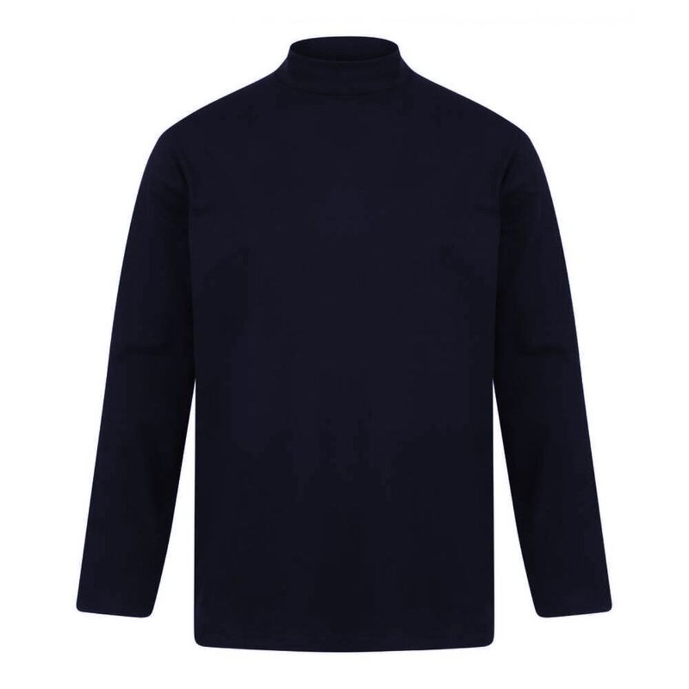 Henbury Mens Roll Neck Long-Sleeved Top / Navy